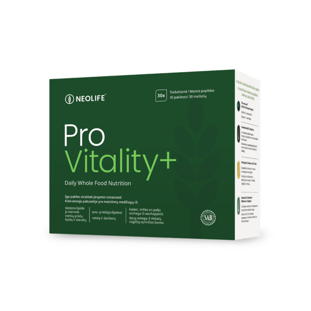 „Pro Vitality+“, maisto papildas, 30 pak.