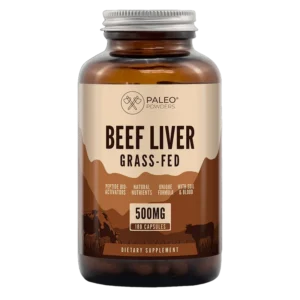 Paleo Powders Beef Liver – žole šeriamų jaučių kepenėlių maisto papildas, 180 kaps.