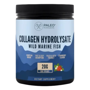 Hidrolizuotas laukinių žuvų kolagenas, braškių skonio, Paleo Powders